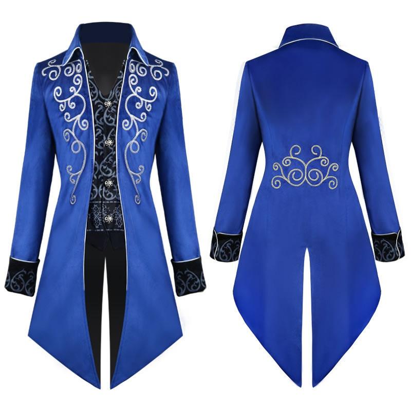 3 Style Halloween Party Cosplay Costume Men's Victorian Steampunk Windbreaker Retro Prince Medieval Dress Renaissance Embroidery Jacket
