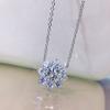 Sun Flower Necklace 925 Silver D Color Moissanite 1 Carat Diamond Pendant For Party Wedding Anniversary Best Jewelry