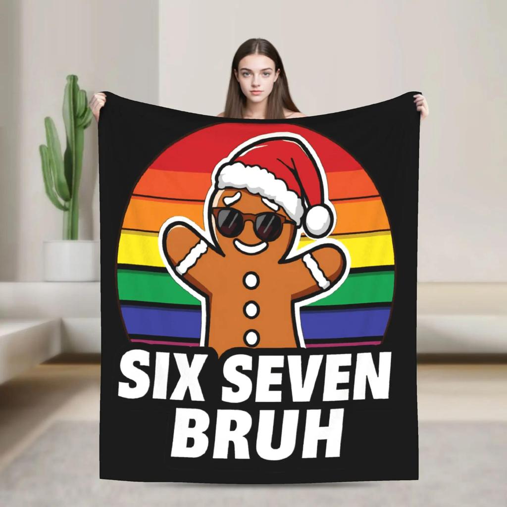 Meme Six Seven Halloween Flannel Blanket Autumn Warm Soft Throw Blanket for Kids Couch Chair Bedspread Sofa Bed Cover