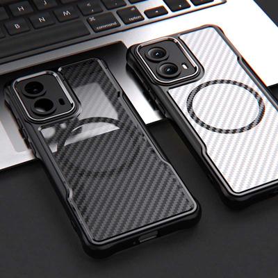 Чехол Fundas For Motorola Edge 2024 Carbon Fiber Matte Phone Case For Moto Edge gen5 For Magsafe Wireless Charging Magsafe Magnetic Cover For Edge 2024 5G