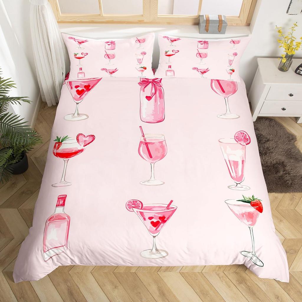 Juice Drink Duvet Cover Sets Queen King Lightweight Quilt Covers Bedroom Decor Cool Summer Themed Bedspread Covers No Comforter