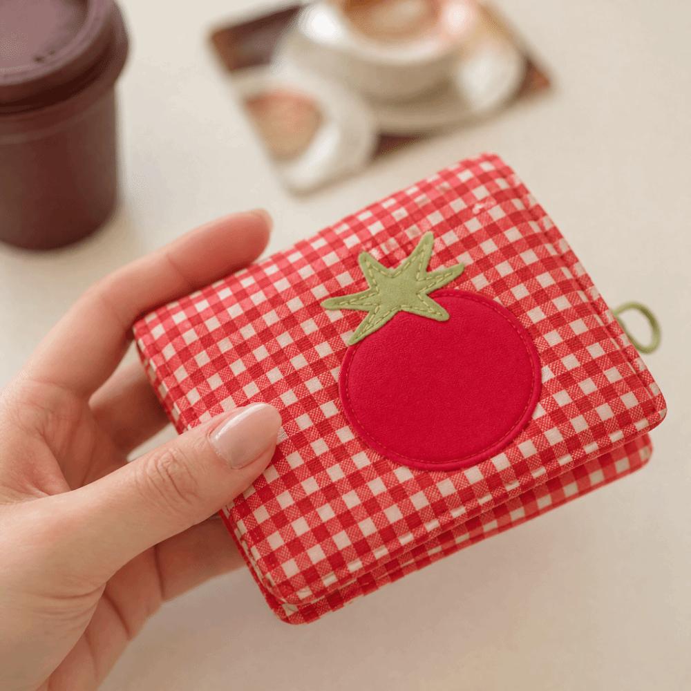 Polyester Mini Document Holder Lightweight Tomato Jewelry Bag Passport Bag Office
