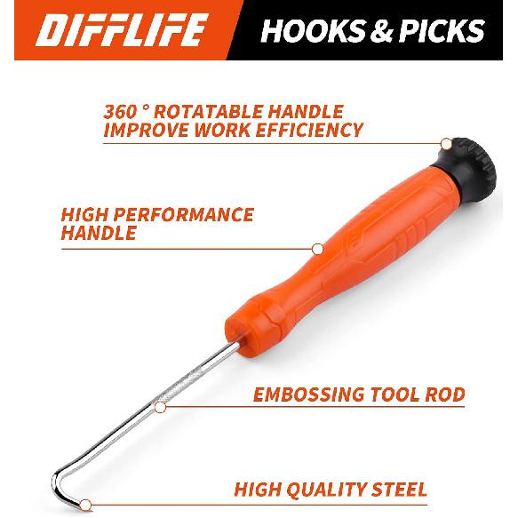 4-Piece Pick and Hook Set, Car Auto Oil Seal/O-Ring Seal Gasket Pick Mini Hooks Puller Remover (4 Piece)