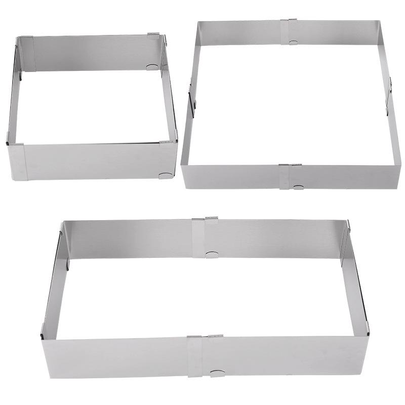 Регулируемая телескопическая прямоугольная форма для муссового торта из нержавеющей стали
