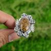 Natural Mariam Jasper 925 Silver Multi Stone Flower Adjustable Ring For Women
