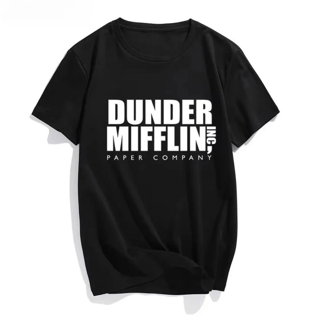 Офис Дандер Миффлин ИНК Бумажная футболка Майкл Скотт Дуайт Шрут Футболка Вдохновленная сериалом Офис Унисекс Повседневный Топ