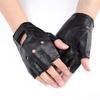Pu Leather Black Driving Motorcycle Biker Fingerless Gloves Men Women Gloves