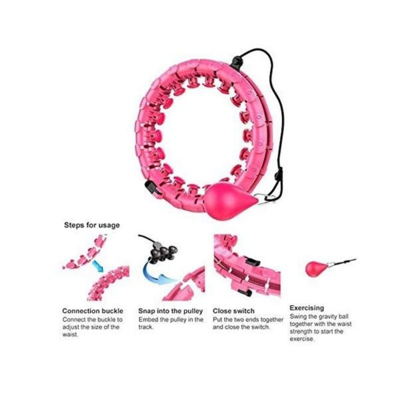 Брюшное оборудование, обруч с грузом, 24 съемных узла, подходит для взрослых и фитнес-профессионалов