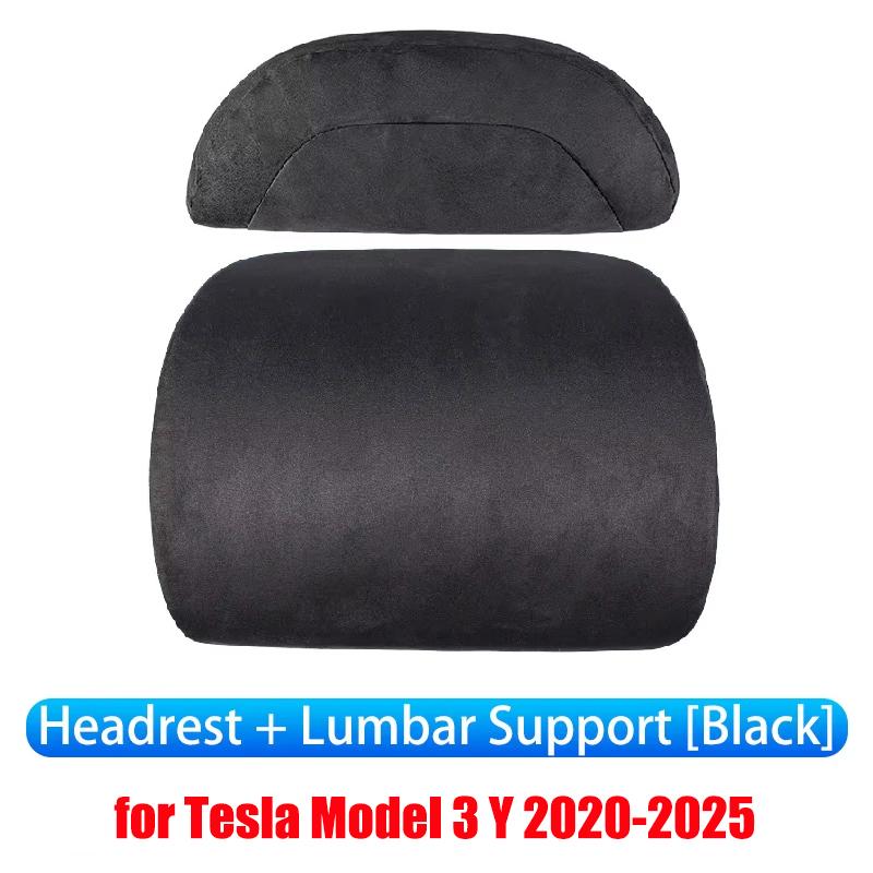 Для Tesla Model Y 3 Juniper Highland 2025-2020 Автомобильная подушка для шеи из пены с эффектом памяти Поясничная поддержка спины Дышащая мягкая подушка-подголовник