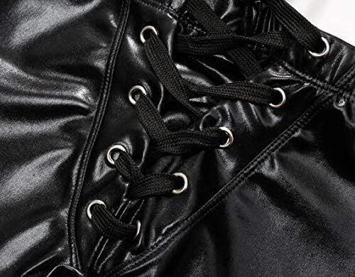 Сексуальные мужские дизайнерские кожаные шорты боксеры из натуральной овчины, стильные, черные