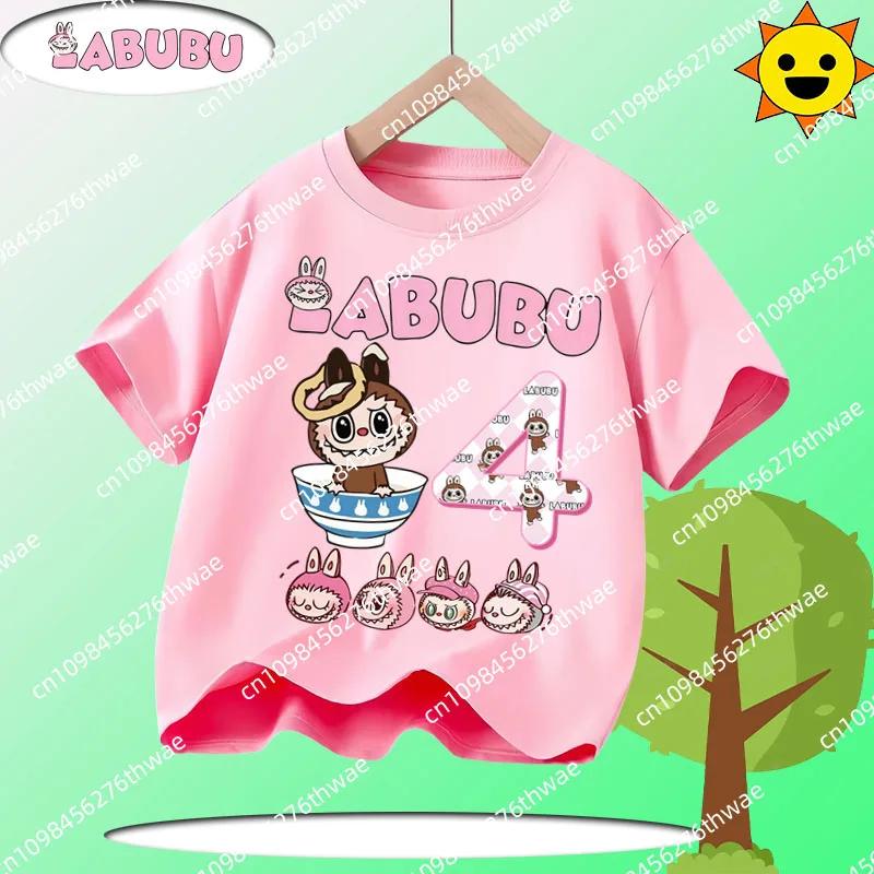 Летняя футболка Laubub для детей 1-12 лет, в подарок, детская футболка с круглым вырезом и коротким рукавом, повседневная футболка для мальчиков и девочек с мультяшным принтом