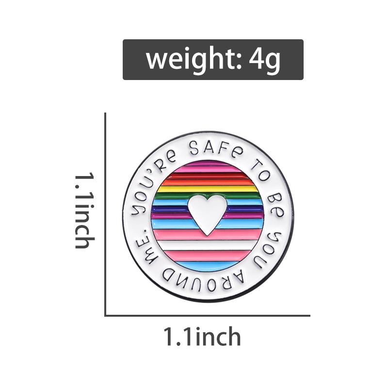 LGBT Enamel Pins Custom You'Re Safe To Be You Around Me Brooches Lapel Badges Rainbow Jewelry Gift for Lover Friends