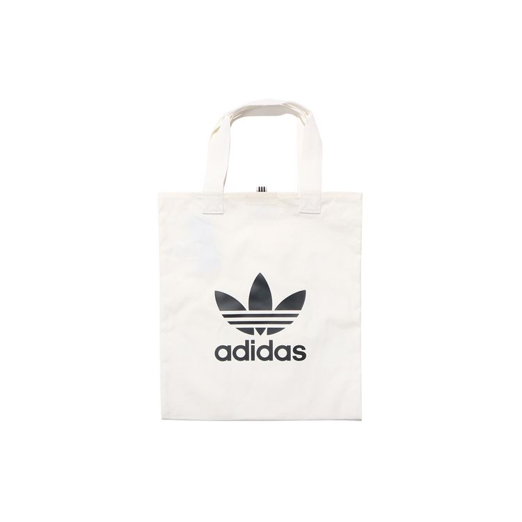 Adidas Originals Basic Large Logo Cotton Tote Bag Shopping Bag Unisex Tote Bags White BQ7569