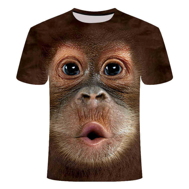 New Diamond Ape Men's Digital 3D Printed Men's Summer Round Neck Short Sleeved T-shirt