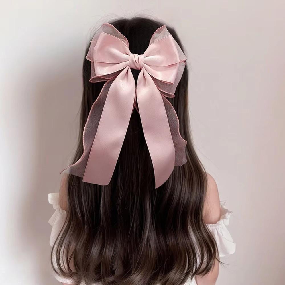 Soft Mesh Bow Hair Clip Large Bow Hair Barrettes New Sweet Headband Women Fashion