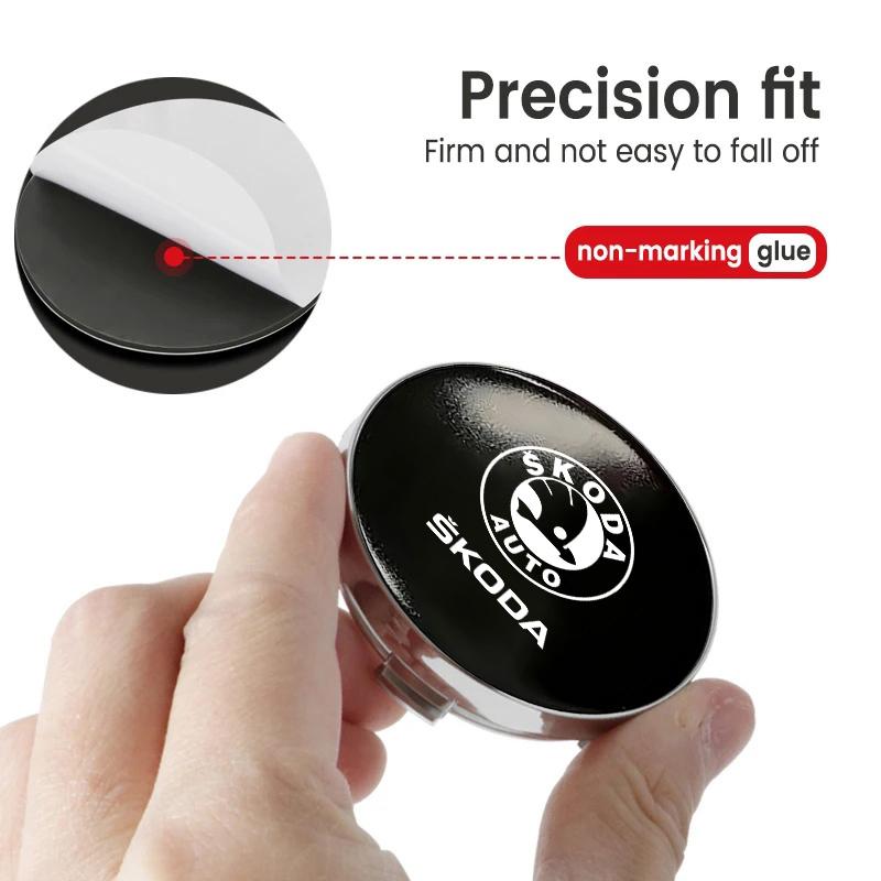 AAAAG1 Car Styling Wheel Center Hub Cap Badge Emblem Sticker Accessories For Skoda Fabia Kamiq Superb Scala Enyaq-iV MK3 VisionS Yeti
