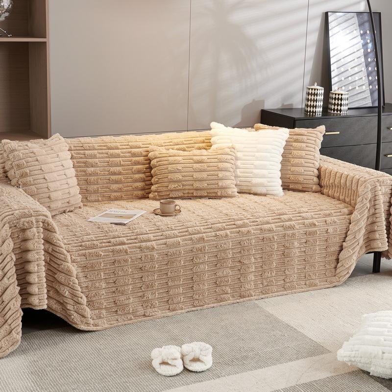 Зимний чехол для дивана из меха кролика, ультрамягкий чехол, полотенце, одеяло, плотный, универсальный, для защиты мебели, домашний декор