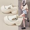 Platform Mary Jane Shoes Women's Summer 2025 New Hollow Breathable Women's Shoes Velcro Muffin Sandals Super Popular