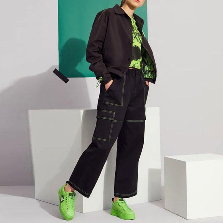Puma Совместные брендированные брюки X Santa Cruz с карманами и прошитыми расклешенными повседневными брюками, женские брюки, черные 532248-01