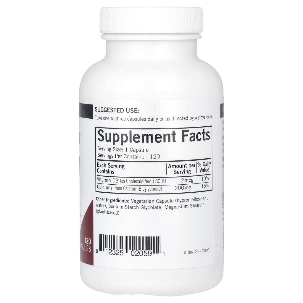 Calcium with Vitamin D3, 200Mg, 120 Capsules