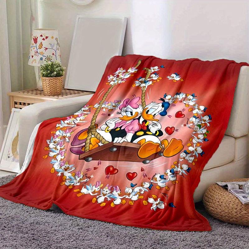 1pc, Donald Duck & Daisy Duck Romantic Swing Throw Blanket Home Decor, Couch Cover, Outdoor Blanket, Gift Idea, Flannel Blanket