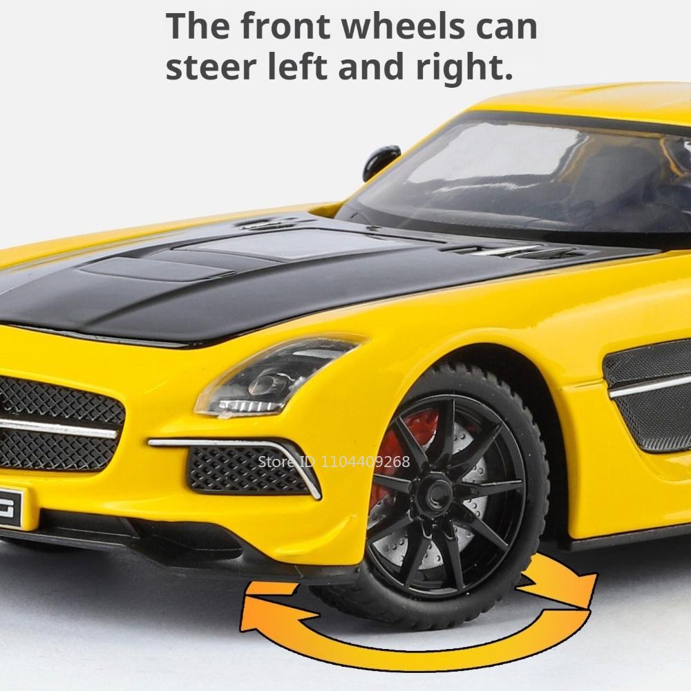 Scale 1:24 SLS 300SL Alloy Sports Car Model Toy Wheel Steering Doors Opened Vehicles Models Metal Diecast Boys Ornaments
