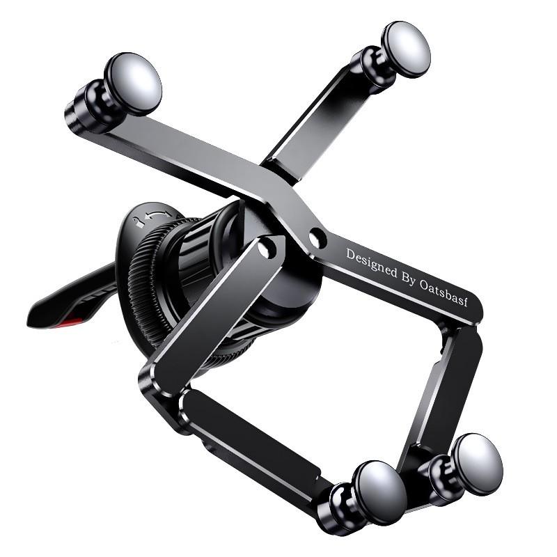 Adjustable Alloy Car Phone Holder Gravity-Activated Air Vent Mount Smartphone Navigation Support