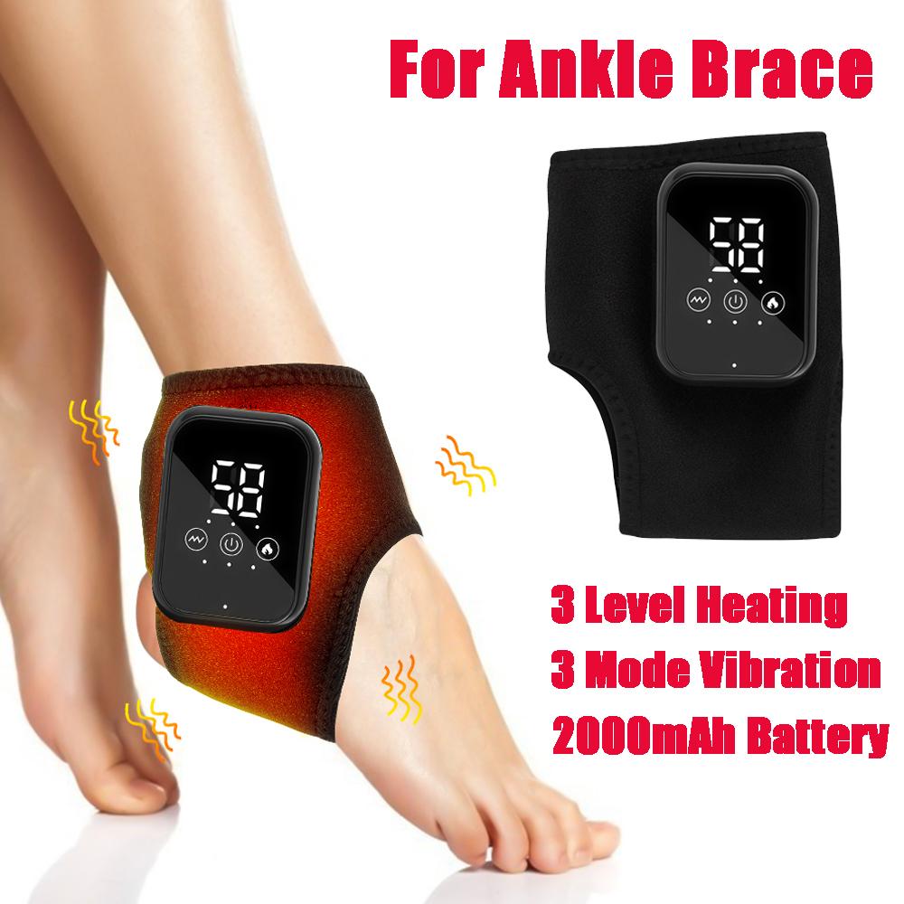 Electric Heating Ankle Massage Belt Hot Compress Vibration Massage Hand Wrist & Foot Ankle Guard Band Carpal Wrap Support Brace
