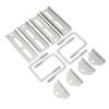 4Pcs Boat Trailer Bunk Brackets Kit 8in Galvanized Iron 2 Layer Crossmember Hardware Adjustable Height