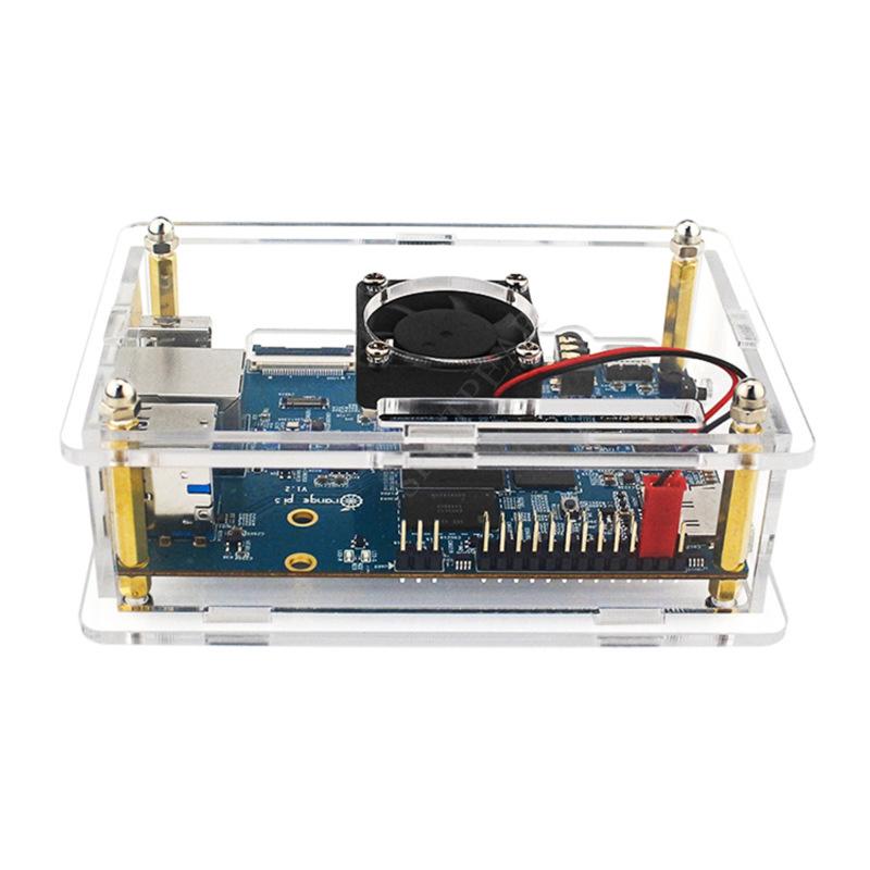 Универсальный прозрачный акриловый корпус для Orangepi 5/5B с совместимостью с охлаждающим вентилятором и радиатором