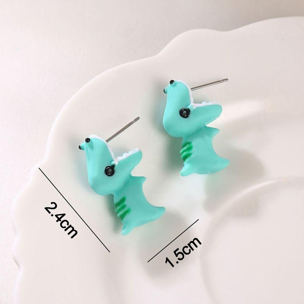Whale Cartoon  Animal Biting Stud Earrings Metal Whale Earrings Dinosaur Bite Earring  Girl