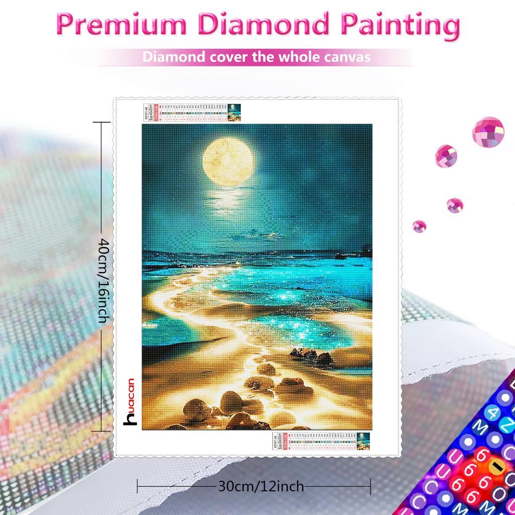 HuaCan Алмазная картина DIY Kit Пейзаж Картина Полный AB Круглый Дрель Мозаика Пейзаж Картины Стразы Вышивка Искусство Ремесло Домашний Декор Стены