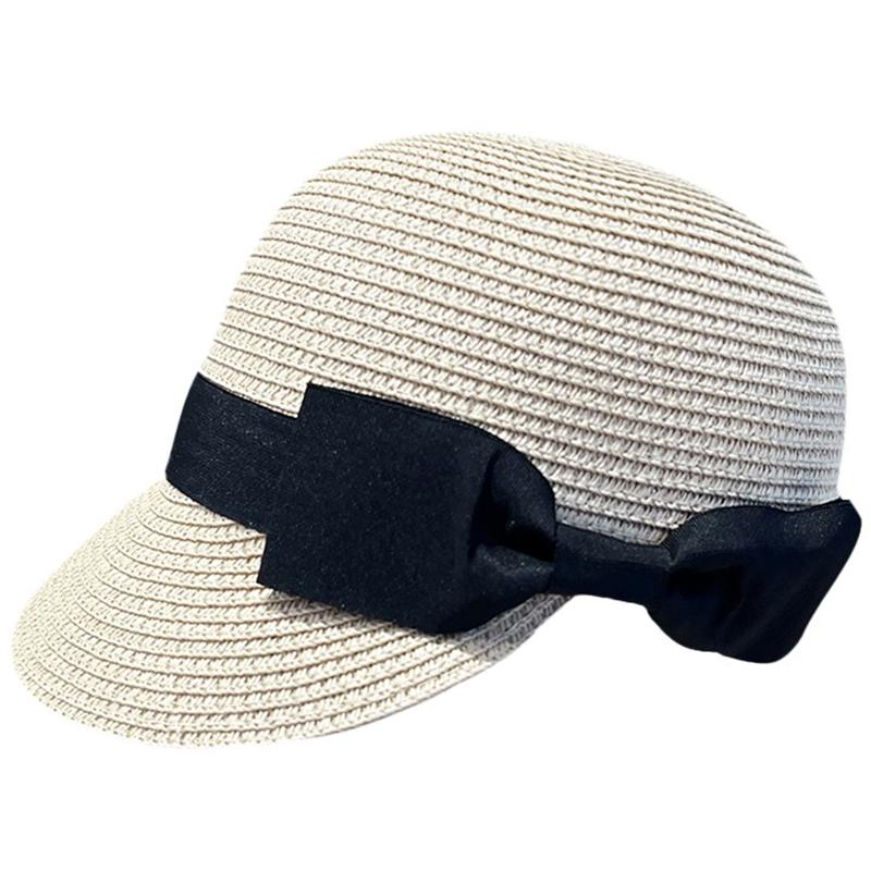 Face Small Age-reducing Bow Dome Straw Cap Women's Summer Woven Straw Hat Sun Protection Shade Equestrian Hat