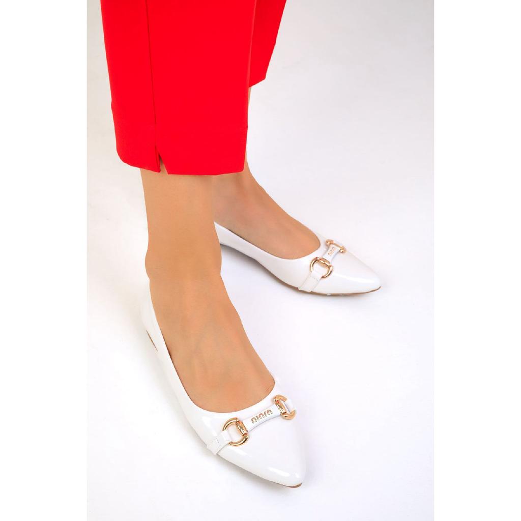 Claret Red Patent Leather Women's Ballerinas 19486