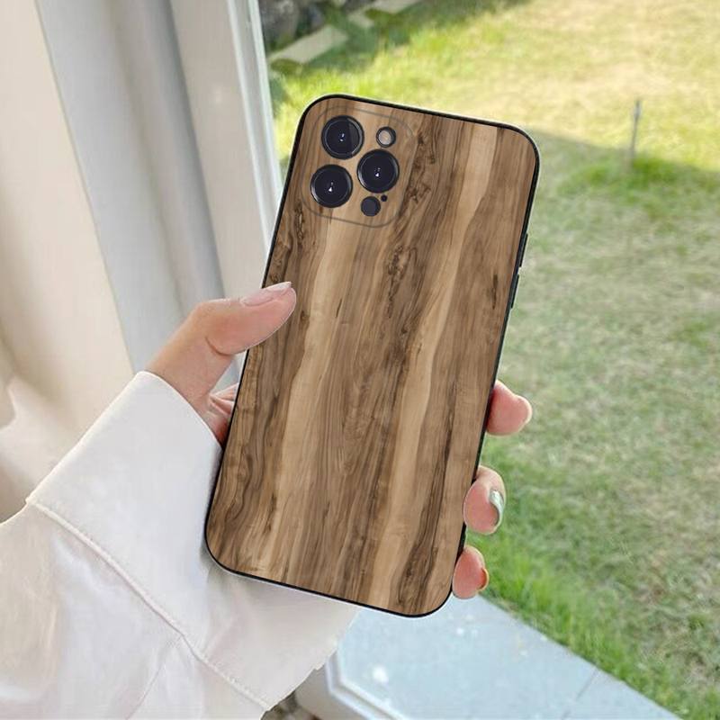 Carved Wood Phone Case For iPhone 13 Pro MAX 14 11 12 Mini X XS XR 6 7 8 Plus SE 2020 Soft TPU Cover