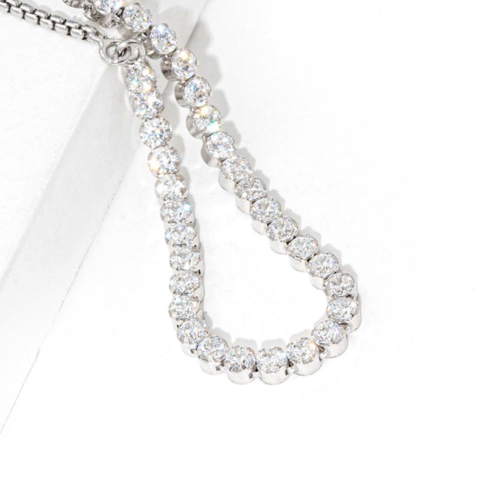 Модный сверкающий теннисный браслет S925 Silver Slider, подходящий для женских подарков на день рождения, модные ювелирные изделия