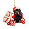 2D Dachshund Pendant Double Sided Merry Christmas Christmas Hanger Oranments Dachshund Cute Acrylic Christmas Dog Pendants