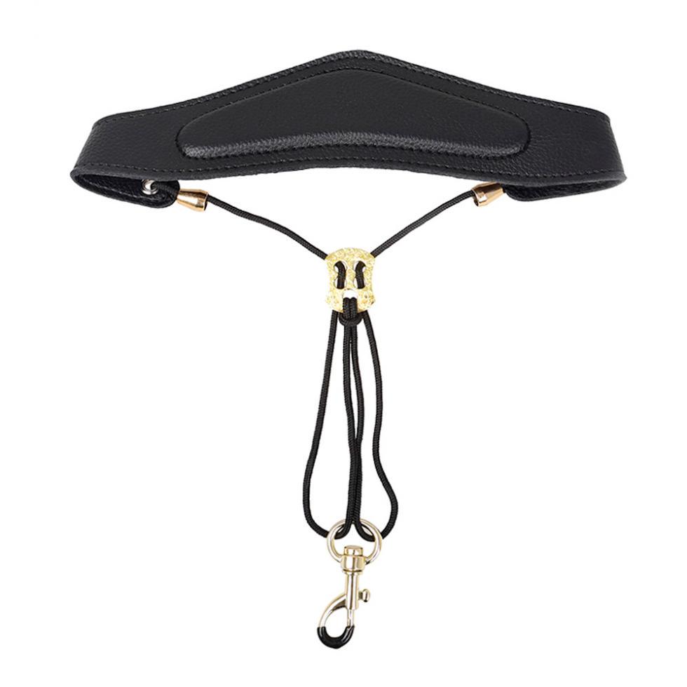 Регулируемый шейный ремешок для саксофона из искусственной кожи с латунным стальным крючком и хлопковым ремешком для саксофона