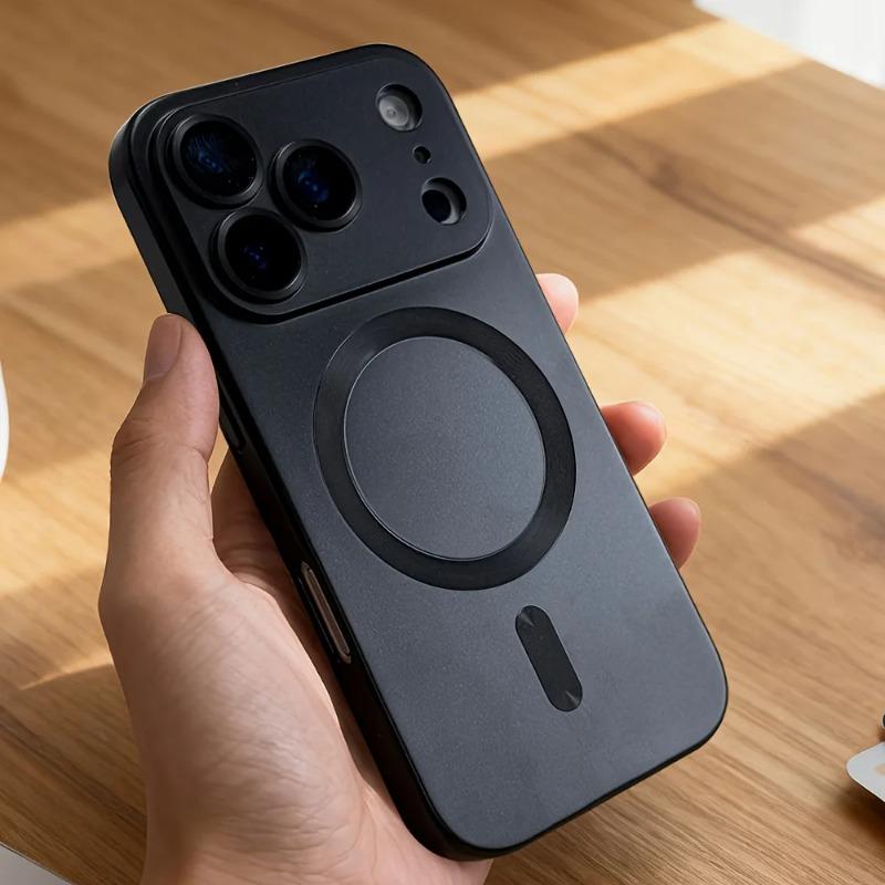 Металлизированная краска для мягкого чехла Magsafe для iPhone 17 16 15 14 13 12 11 17 Pro Max Air Магнитная беспроводная зарядка Защитная крышка для объектива