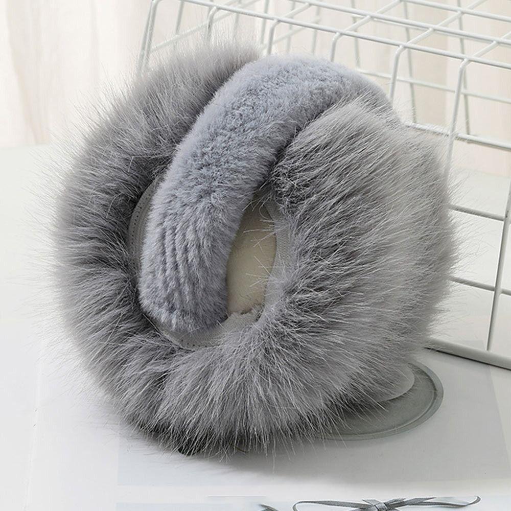 Comfortable Winter Earmuffs Foldable Fluffy Earflaps Outdoor Women Men Ear Warmer  for Cold Weather