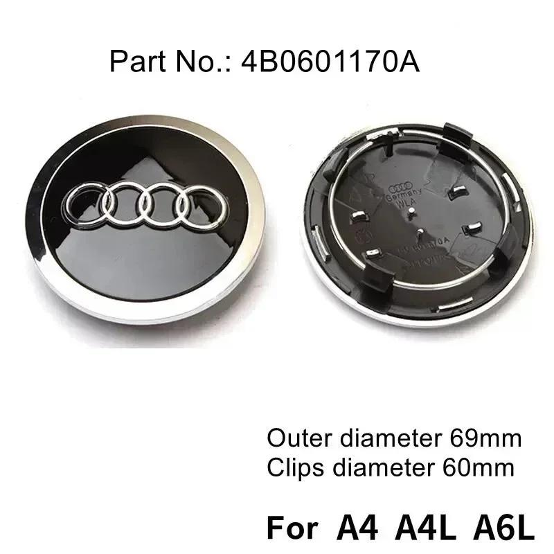 For Audi 8V4pcs Wheel Center Cap Hub Covers 60mm 61mm 68mm 69mm For AUDI A3 A4 A5 A6 A7 A8 S4 Q7 Q3 Car Styling Badge Auto Accessories