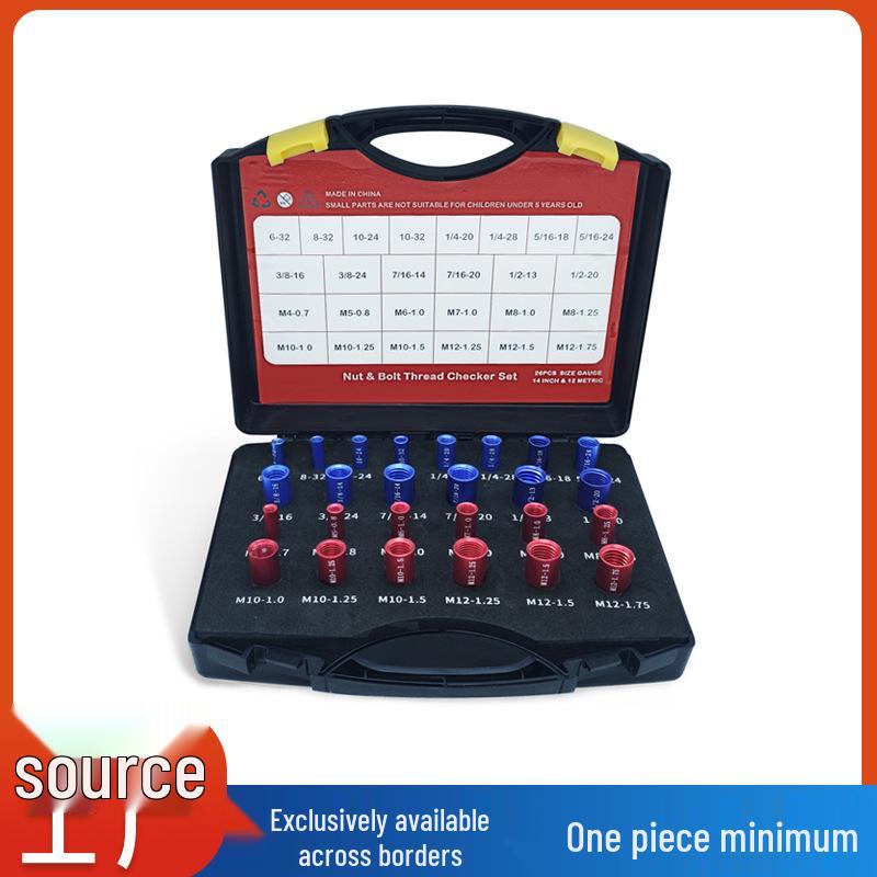 Набор метрических и дюймовых резьбомеров, 26 шт.: Идентификатор гаек и болтов