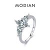 MODIAN 925 Sterling Silver High Quality Luxury Sparkling Zirconia Finger Ring For Women Classic Wedding Engagement Jewelry