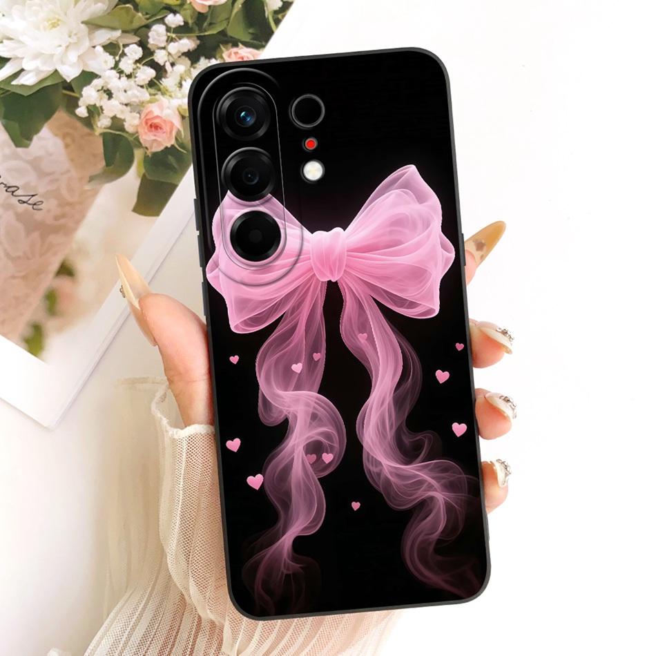 For Tecno Camon 50 Pro 4G CN5c Cute Cat Flower Cartoon Phone Case For Tecno Camon 50Pro 4G Soft Silicone Covers Bumpers