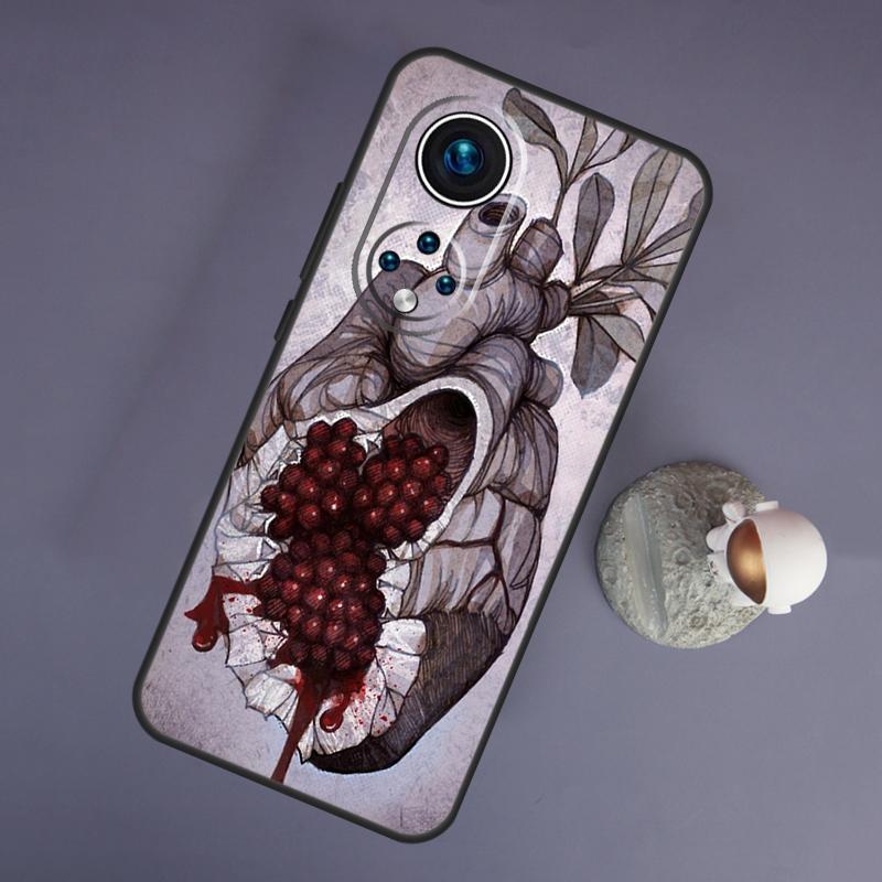 Чехол с изображением фруктов и красного граната для Huawei Honor Magic 5 Lite 70 50 X8 X9 a P20 P30 P40 P50 P60 Pro P Smart Nova 9 5T