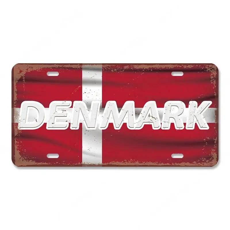 Винтажный плакат с названием страны, автомобильные лицензии, металлические жестяные знаки, Россия, Франция, Бразилия, металлическая пластина, гараж, гостиная, Ретро Настенный декор