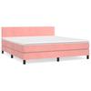 3141196 vidaXL Lit à sommier tapissier avec matelas Rose 160x200 cm Velours