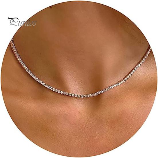 Женское элегантное колье-чокер со стразами, искрящееся регулируемое короткое ожерелье с кубическим цирконием, свадебные украшения, подарок