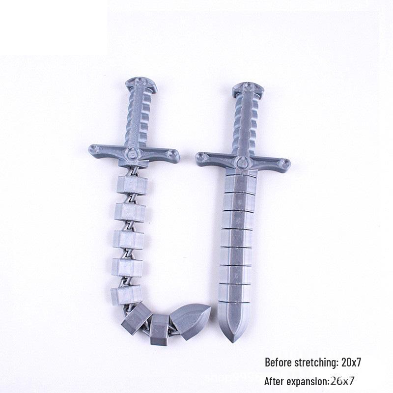 3D Printed Retractable Toy Sword: Creative Flexible Whip & Movable Joint for Kids