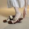 Новые нишевые ленивые сандалии на высоком каблуке для женской летней носки, клиновидный каблук, крутые шлепанцы, женская обувь с открытым носком